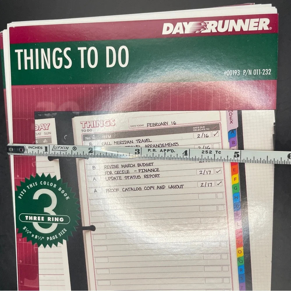 Day Runner Things To Do Planner Refill